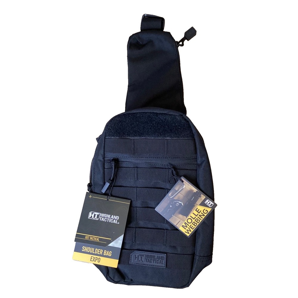 Highland Tactical Shoulder Crossbody Bag Expo Molle Webbing HL-SH-11-BK NWT